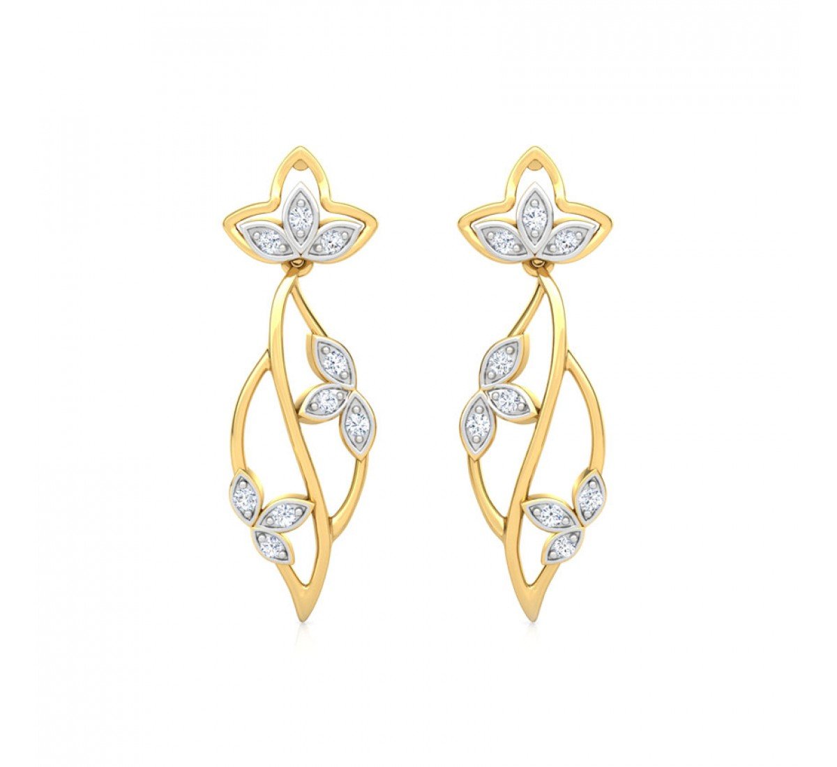 Hana Spiral Zig Diamond Earrings