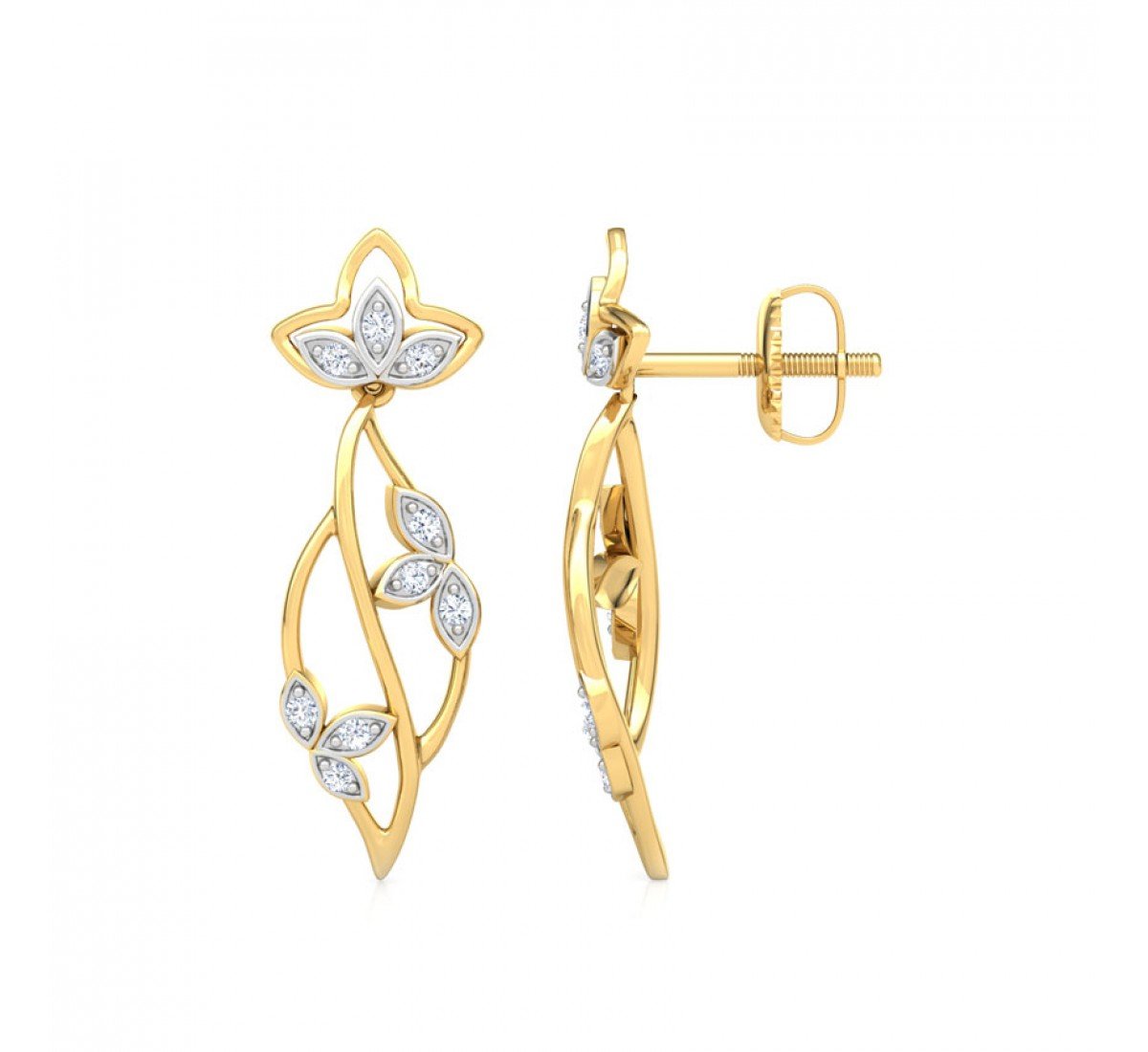 Hana Spiral Zig Diamond Earrings