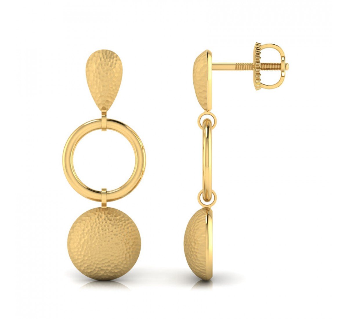 Petal Dahlia Gold Earrings