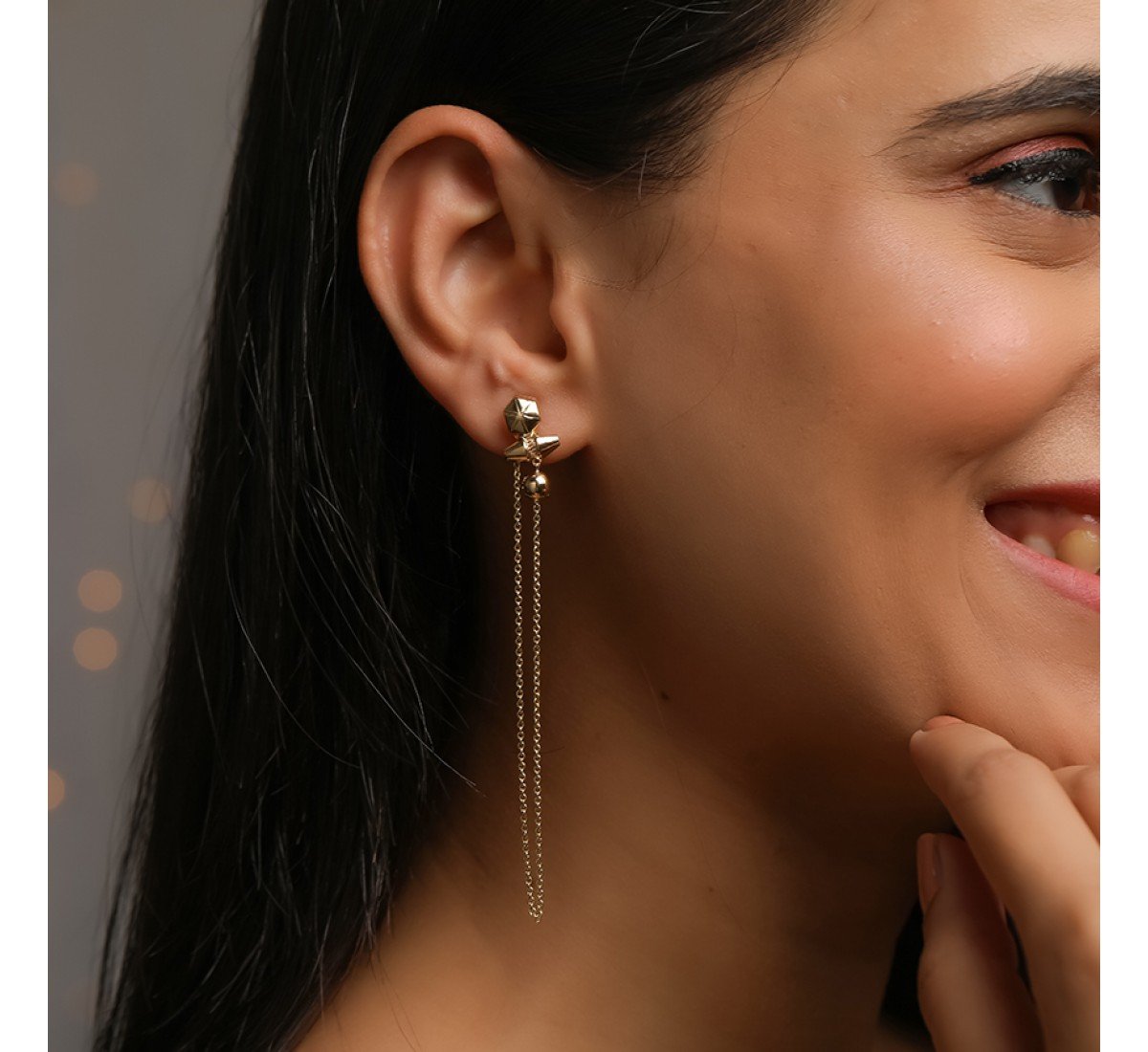 Glinting Gold Drop Earrings