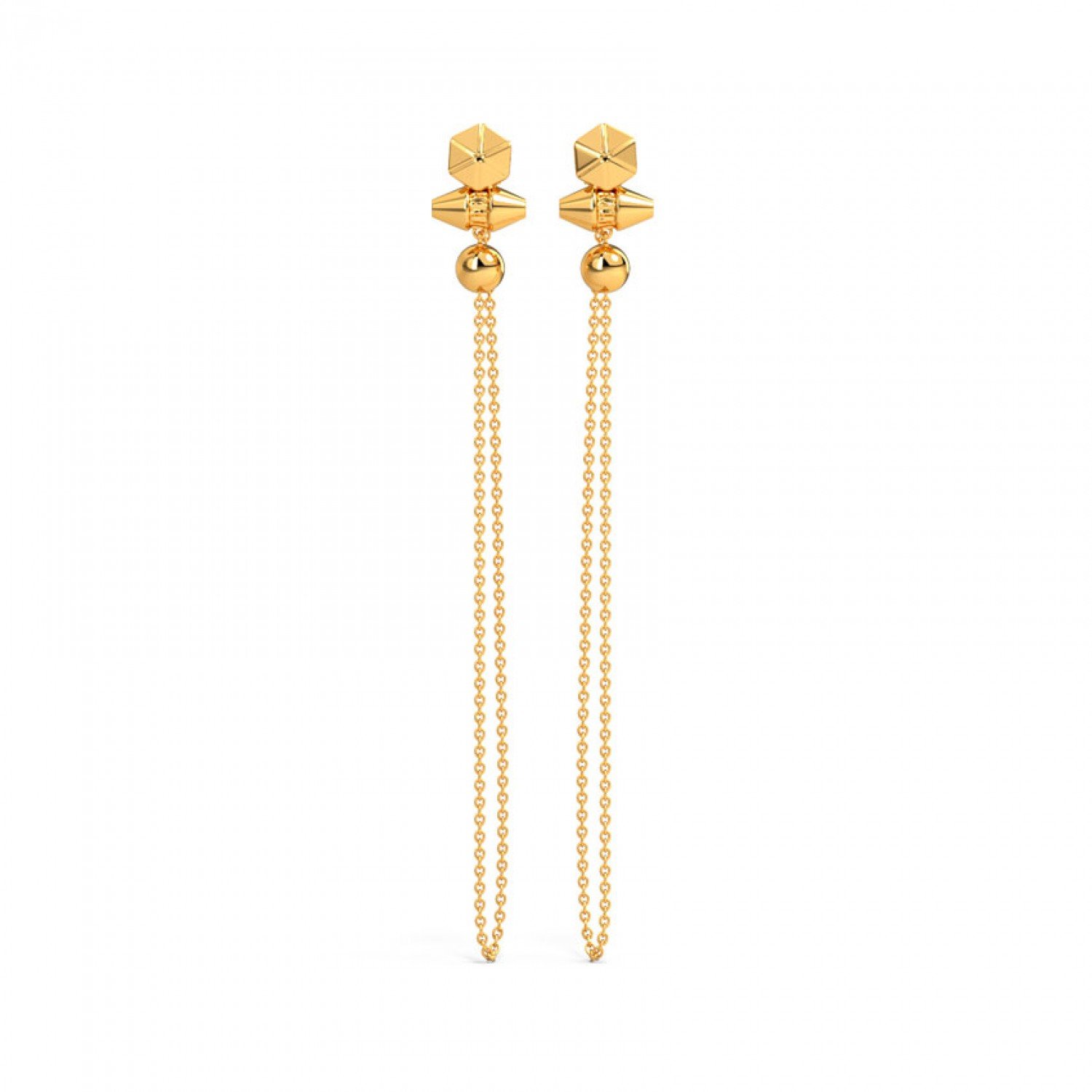 Glinting Gold Drop Earrings