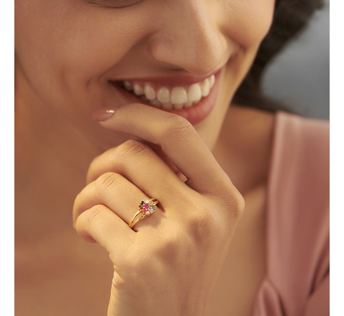 Falak Navratna Diamond Ring