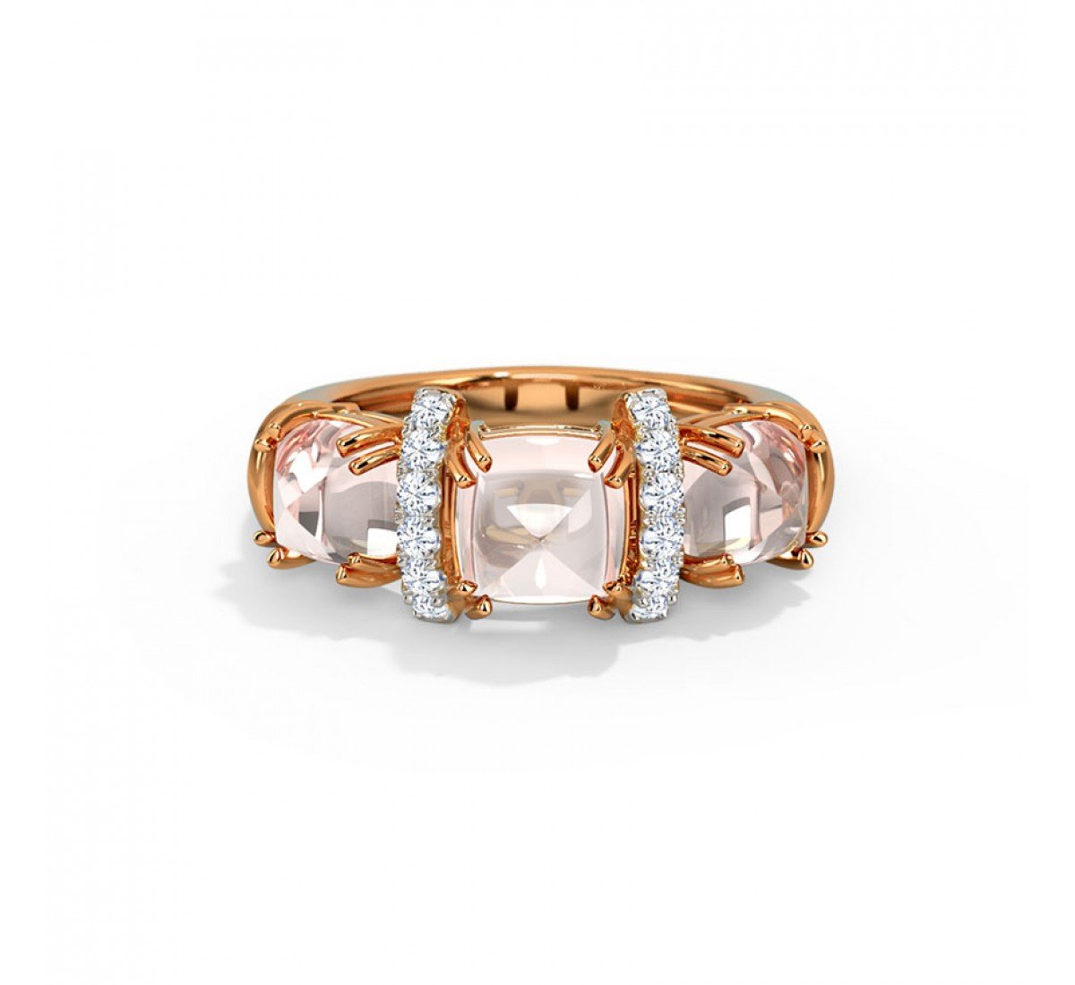 Swirly Ridge Gemstone Ring