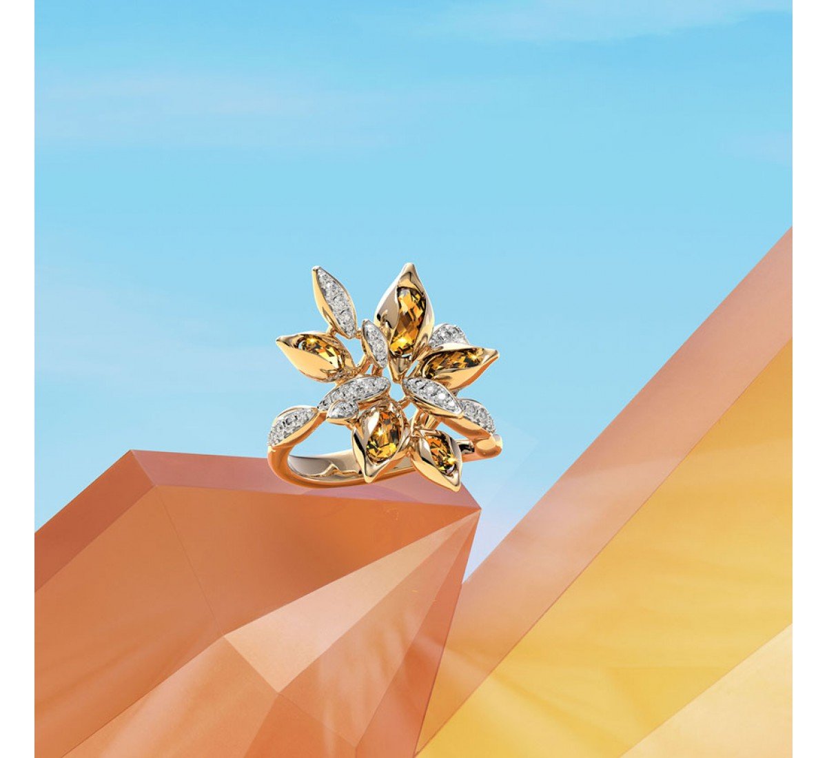 Kellie Blossom Gemstone Ring