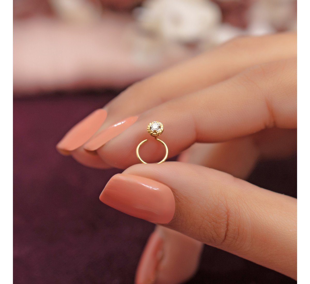 Epiphany Moon Diamond Nose Pin