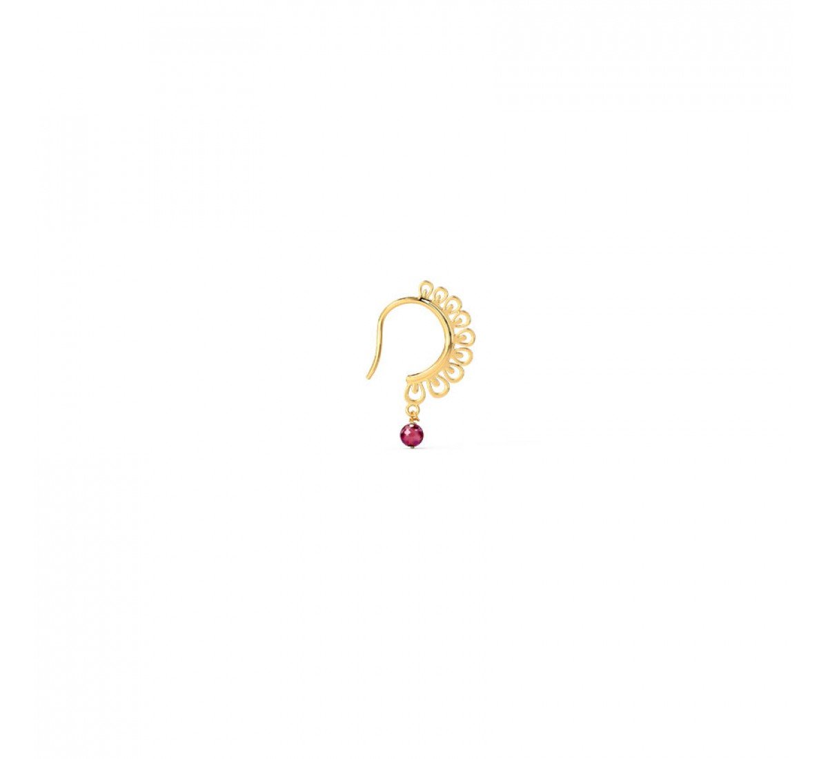 Machination Cutout Gemstone Nose Ring