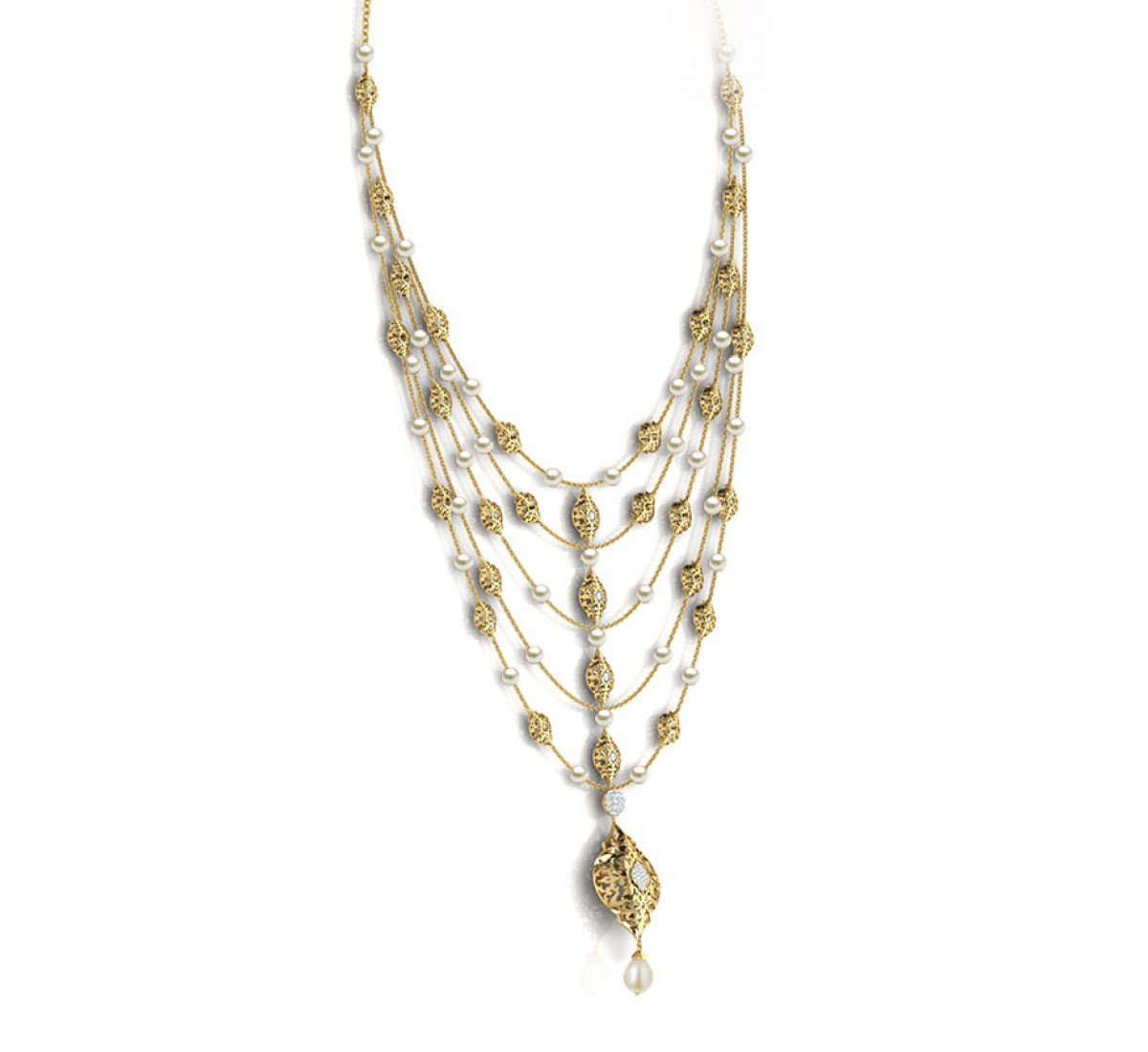 Fiesta Intricate Pearl Necklace