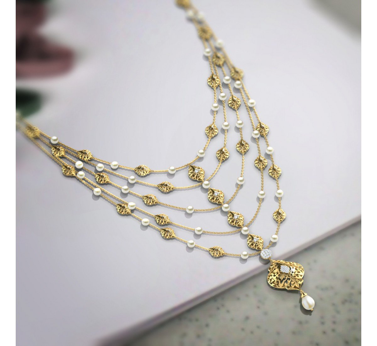 Fiesta Intricate Pearl Necklace