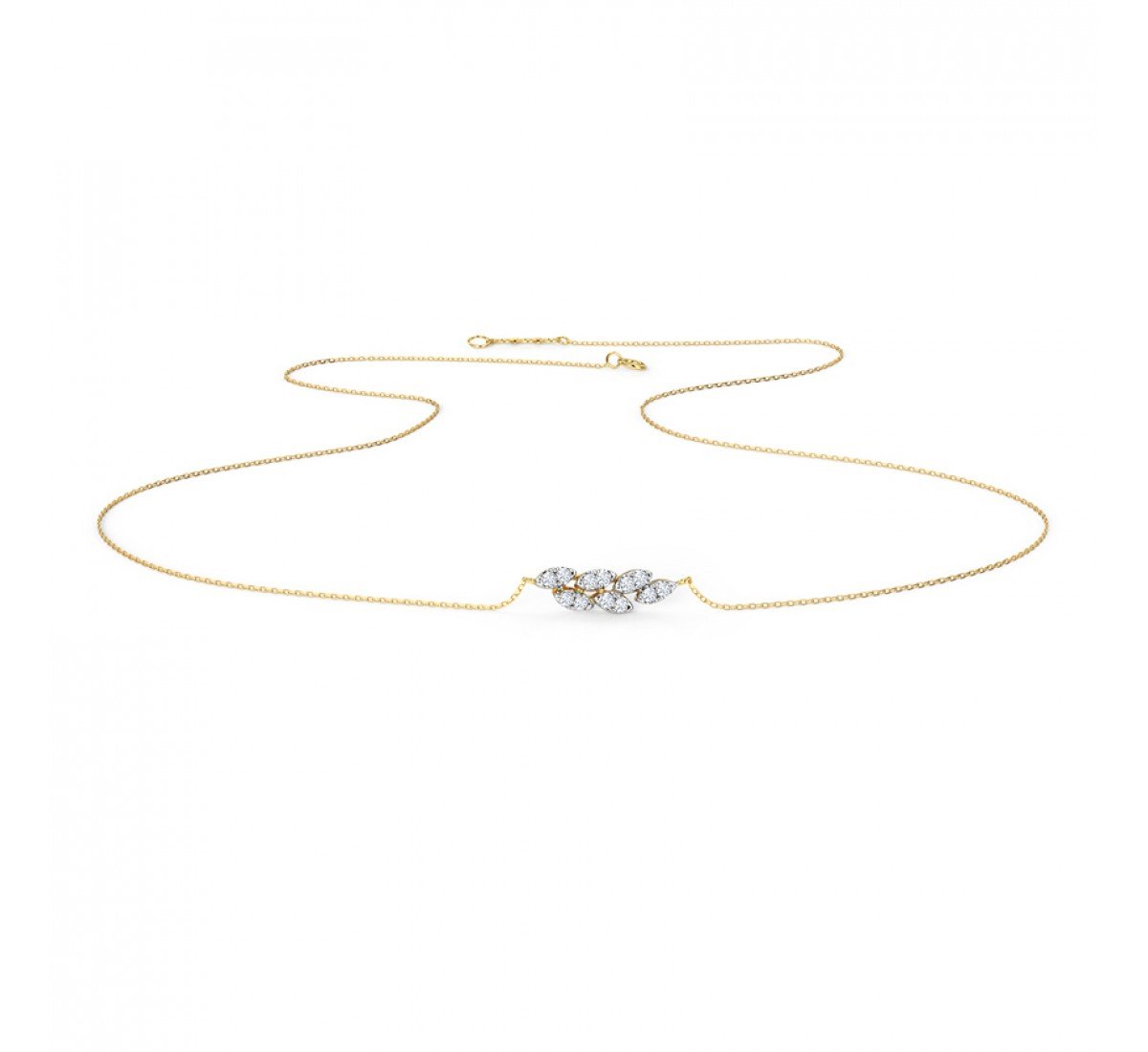 Wry Cluster Diamond Necklace