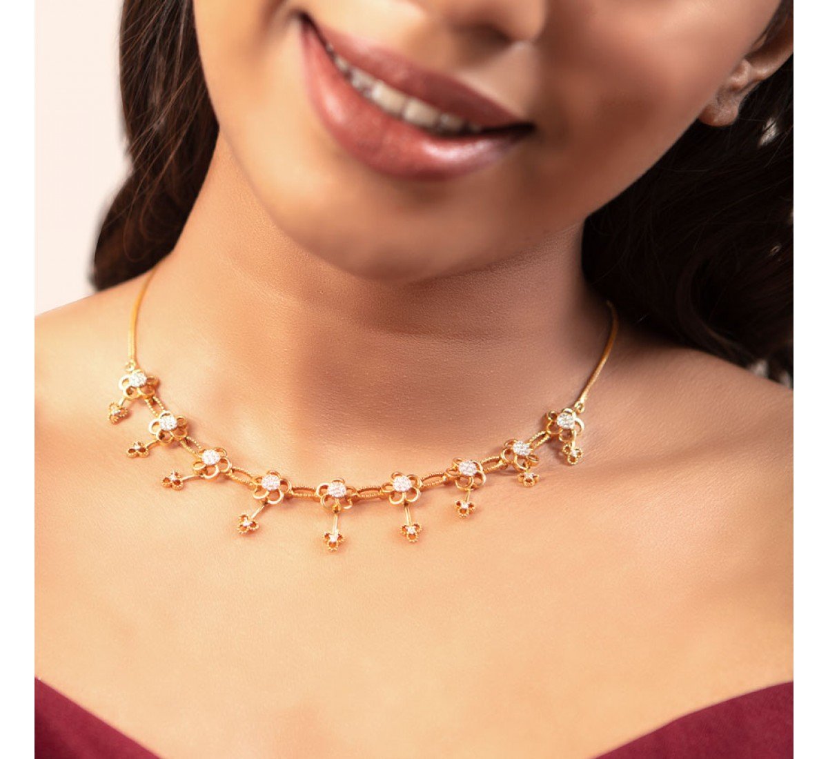 Quattro Floral Diamond Necklace