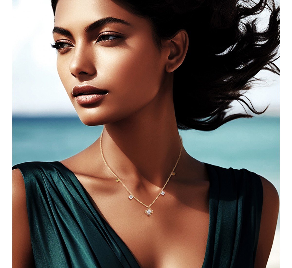 Delineate Clover Diamond Necklace