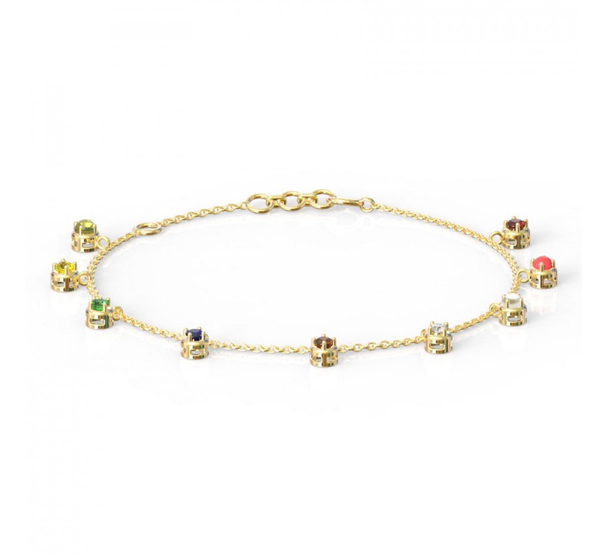 Trepidation Navratna Gemstone Bracelet