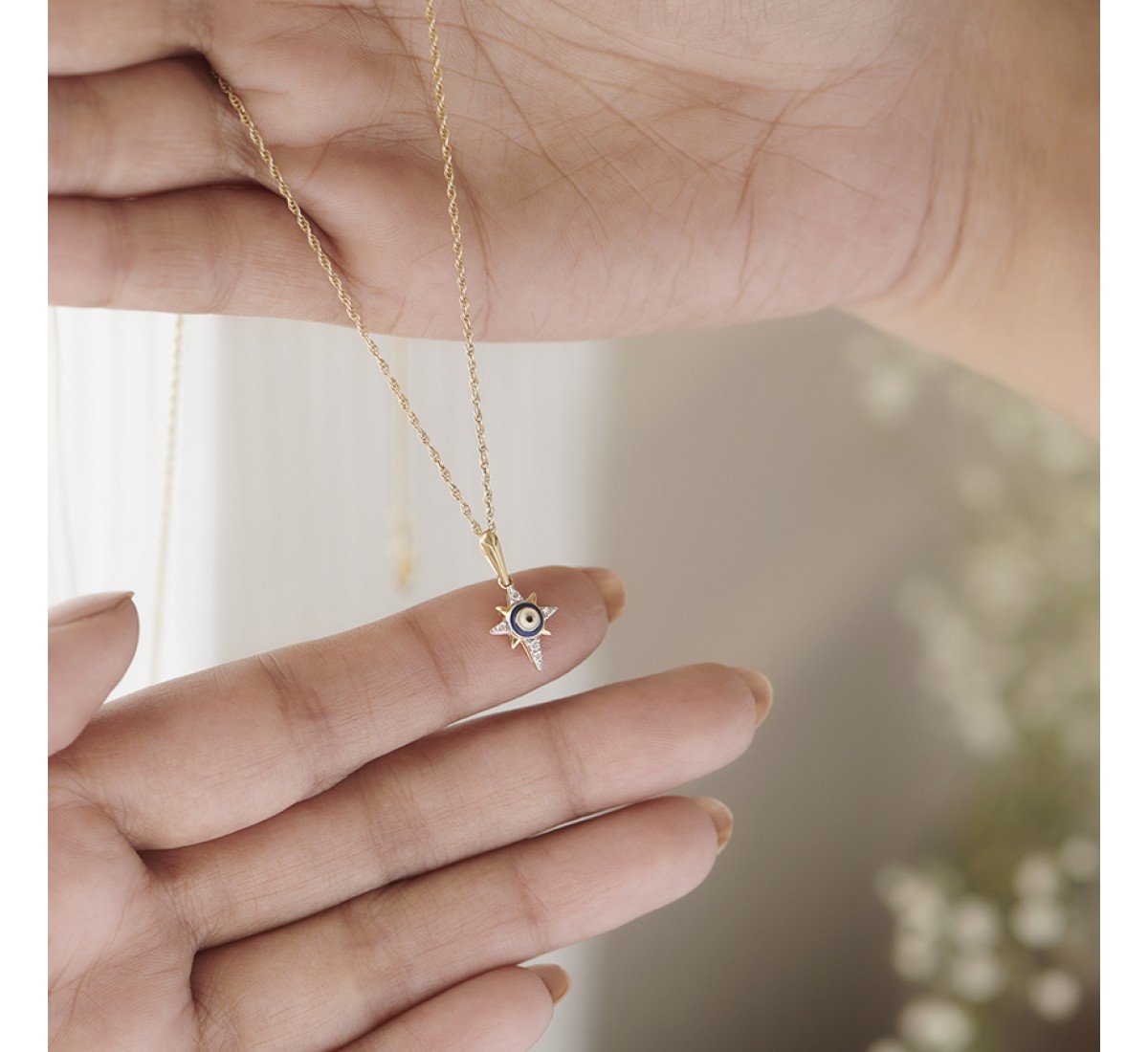 Warding Star Evil Eye Diamond Pendant