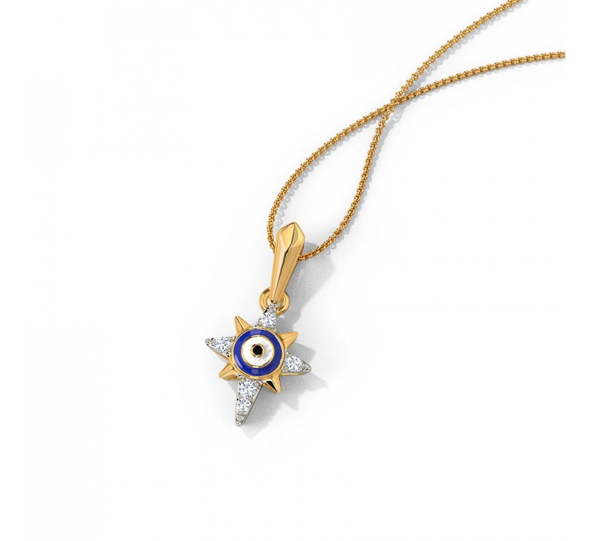 Warding Star Evil Eye Diamond Pendant