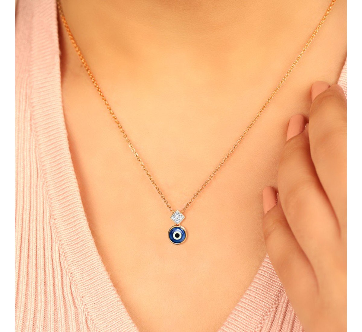 Celestial Evil Eye Gemstone Necklace