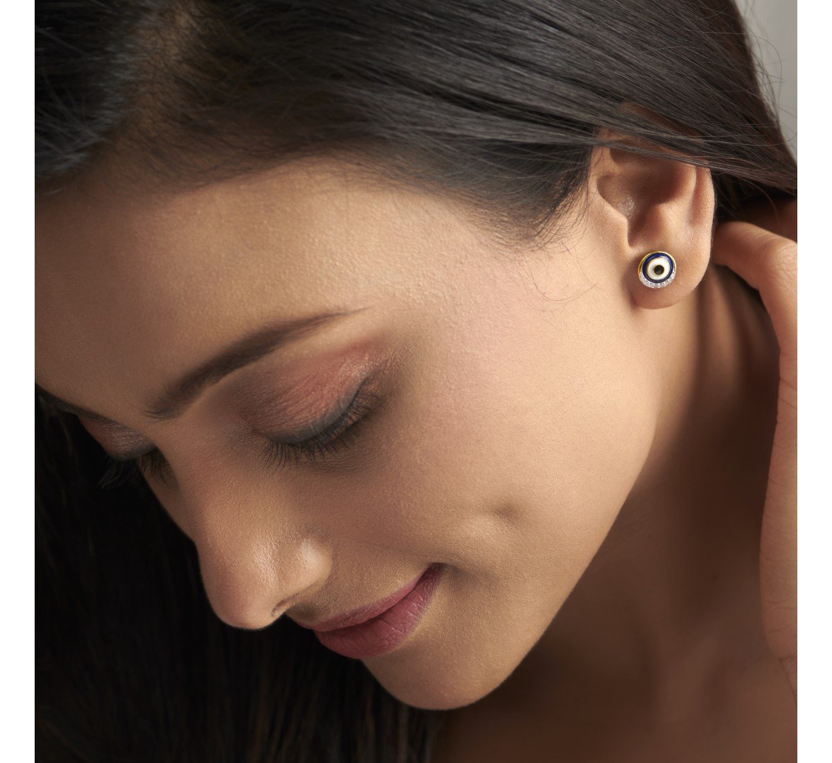 Rachel Evil Eye Diamond Stud Earrings