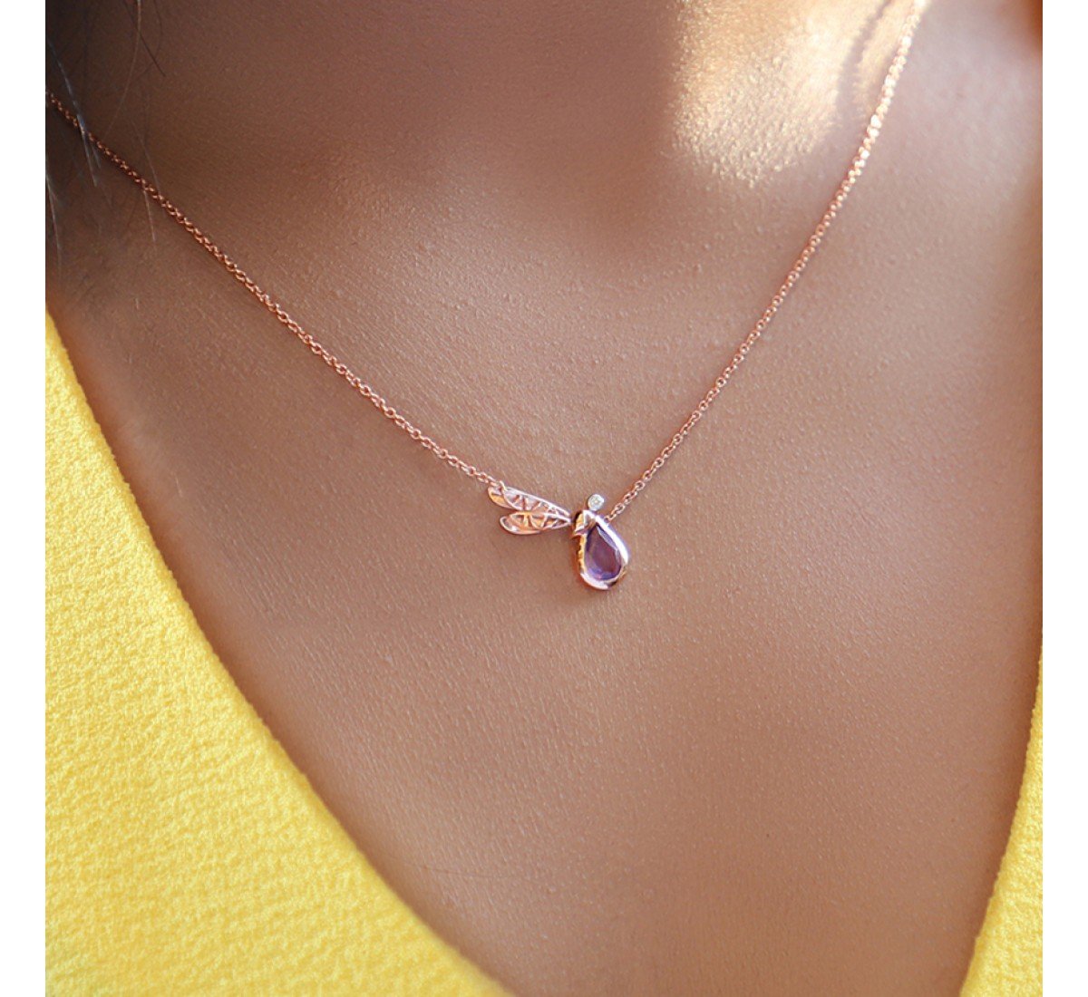 Thrive Dragonfly Gemstone Necklace