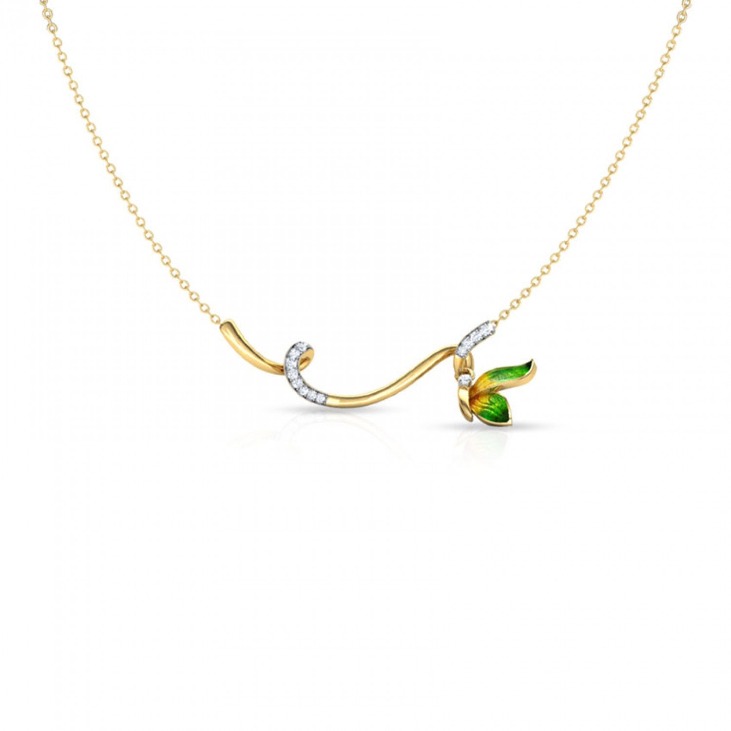 ObtuseGreen Butterfly Diamond Necklace