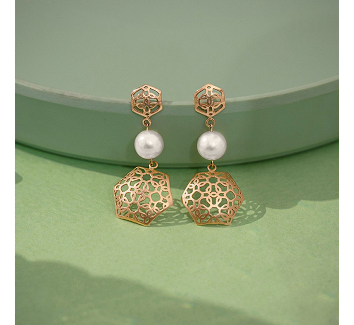 Elowen Cutout Pearl Drop Earrings