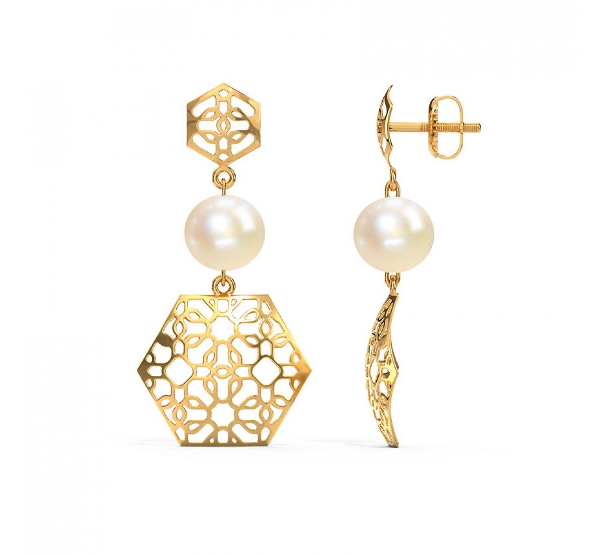 Elowen Cutout Pearl Drop Earrings