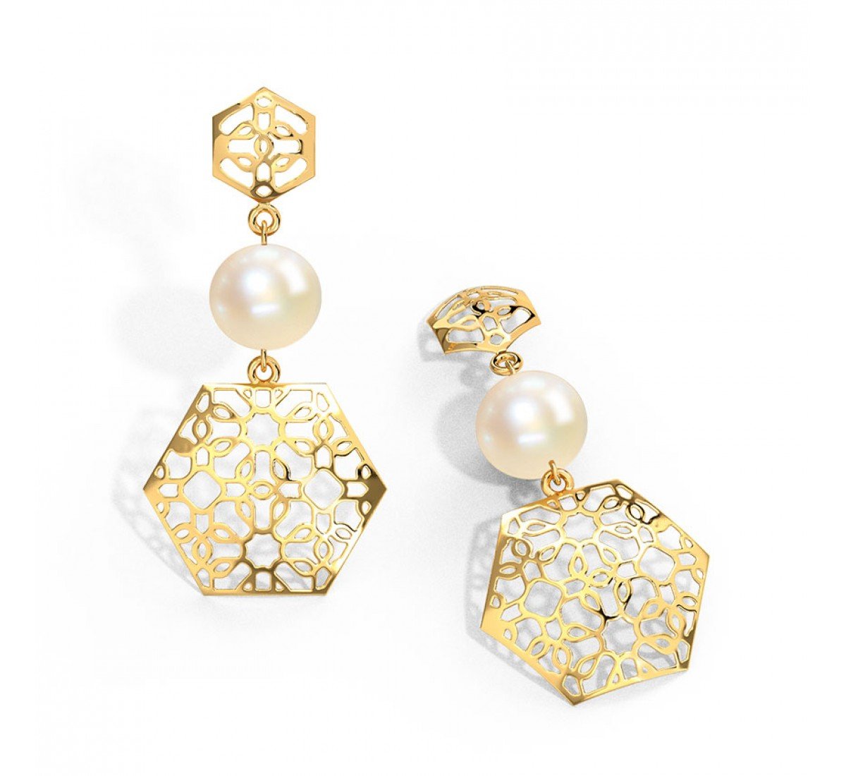 Elowen Cutout Pearl Drop Earrings