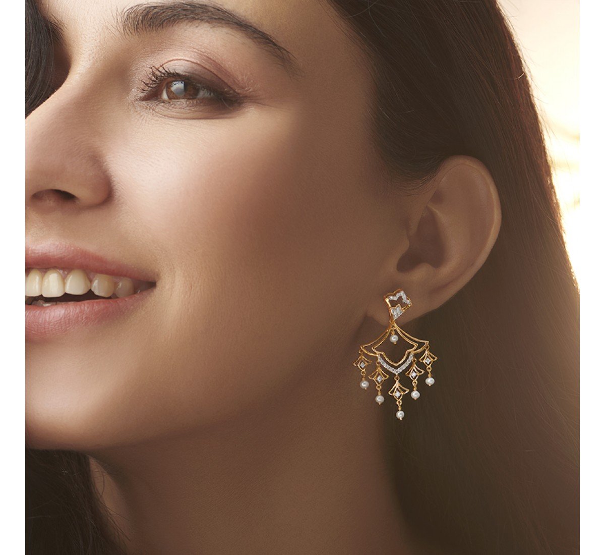 Zorina Gemstone Chand Bali