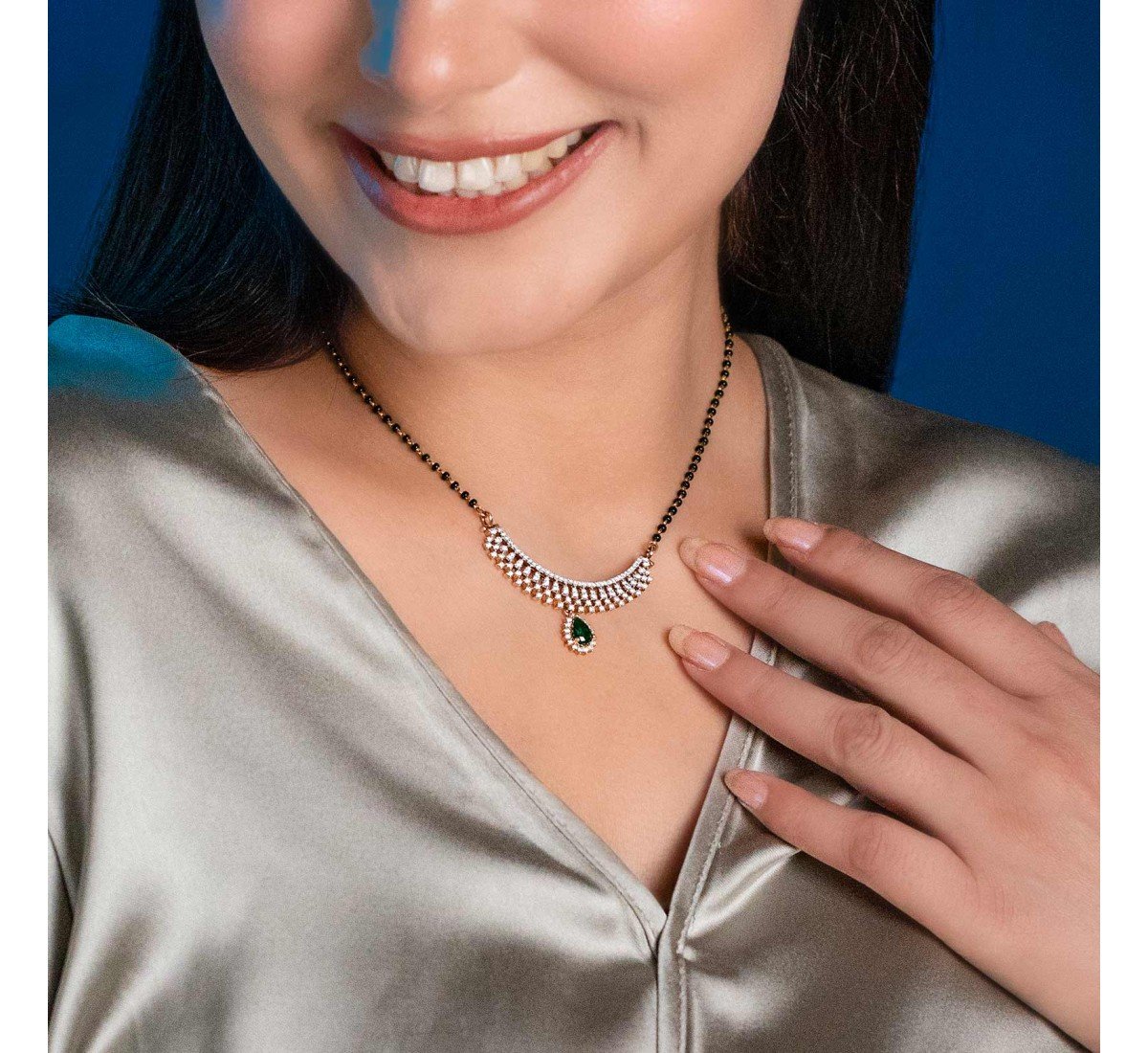 Finola Gemstone Diamond Mangalsutra