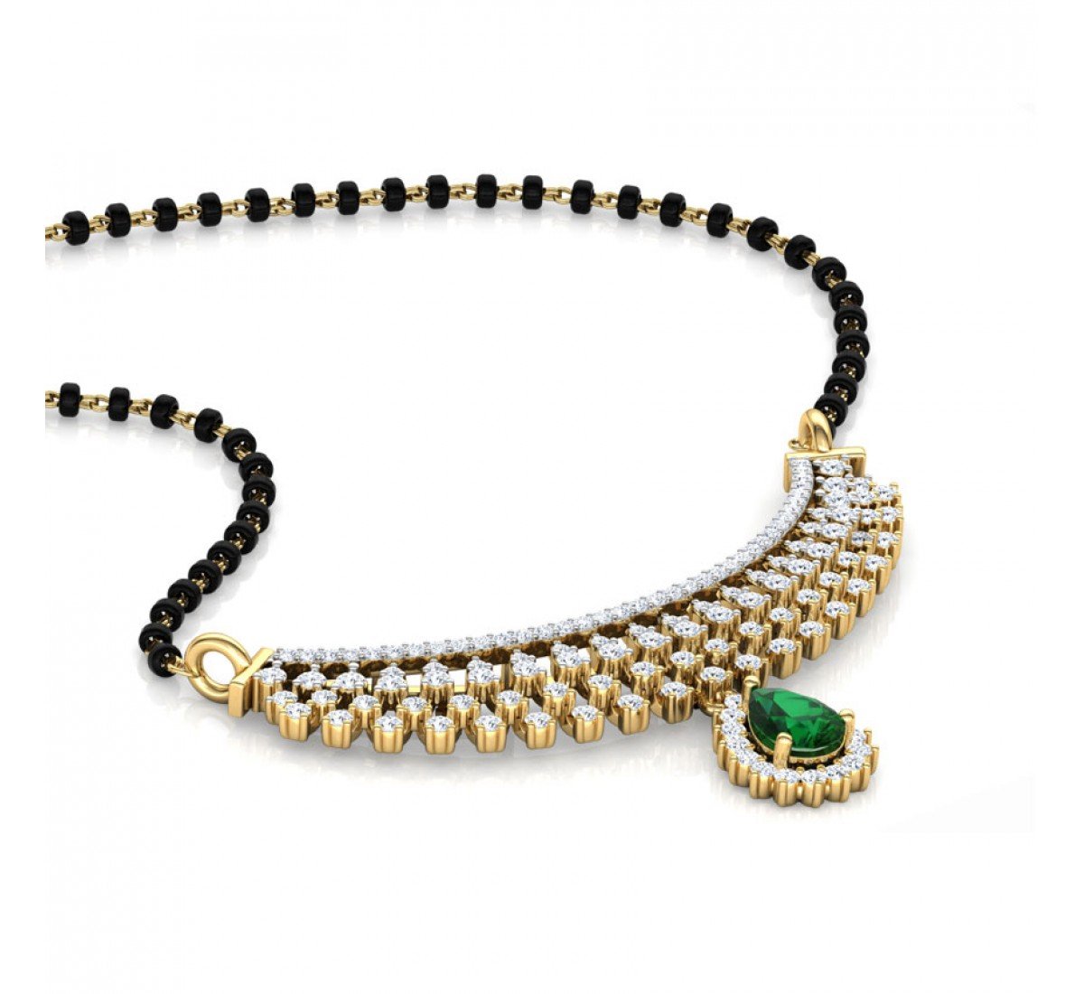 Finola Gemstone Diamond Mangalsutra