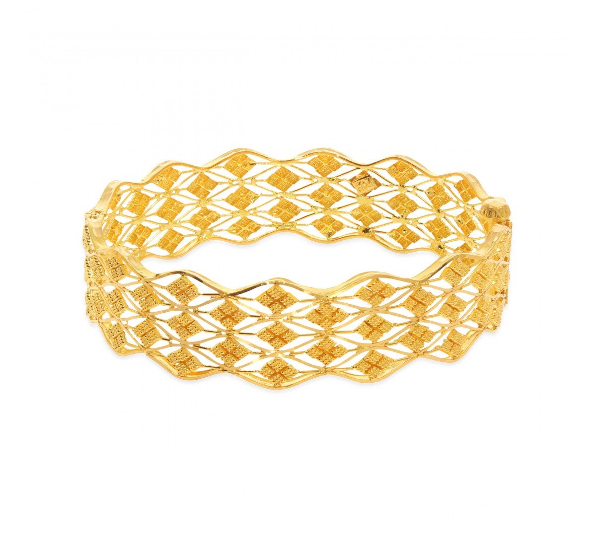 Jivika Rhombus Gold Chur Bangle