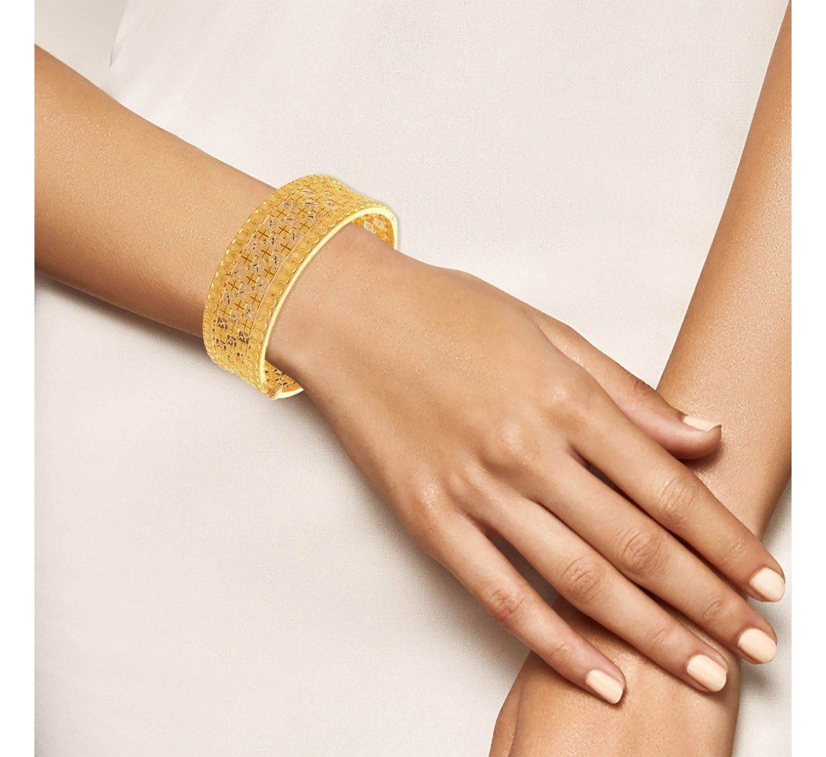 Hetal Cubes Gold Chur Bangle