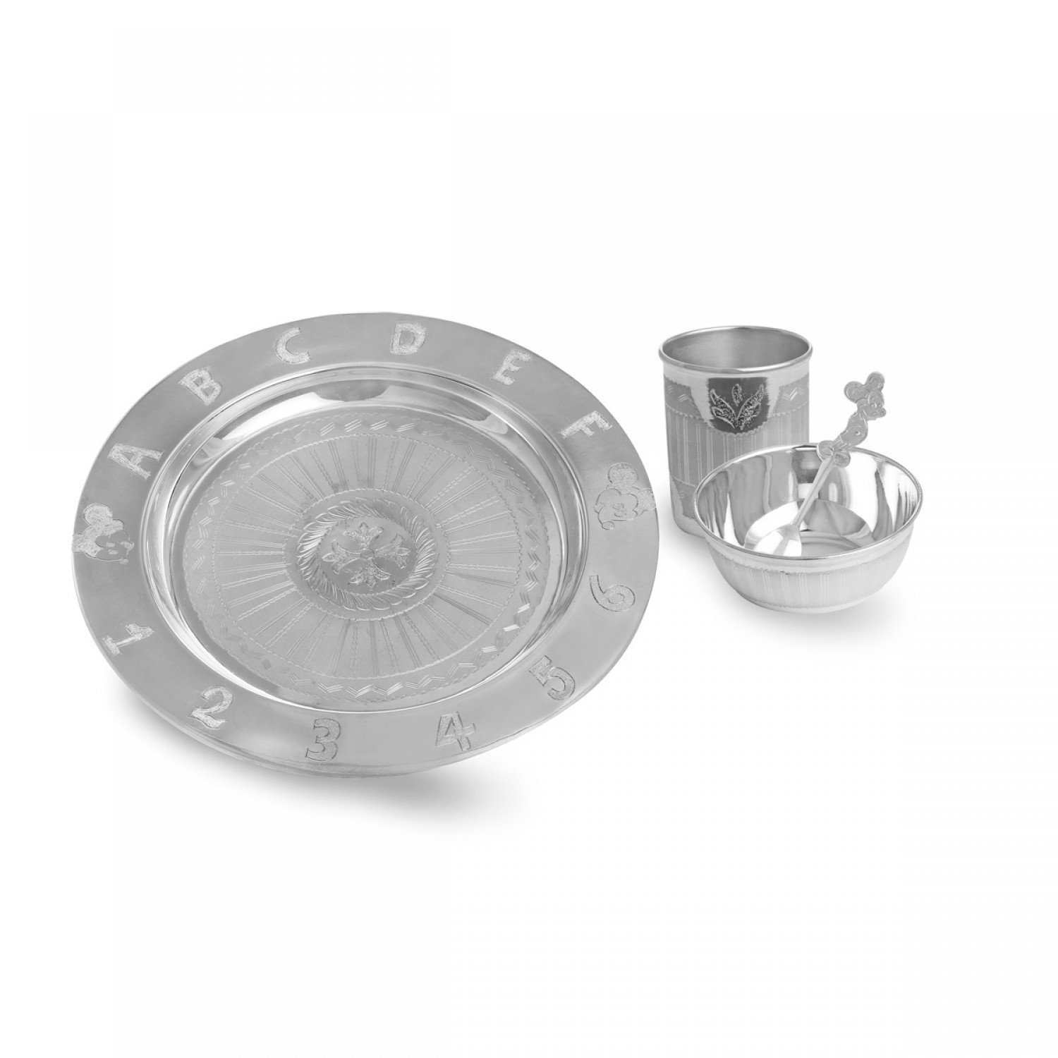 Silver Alphabet Dinner Set