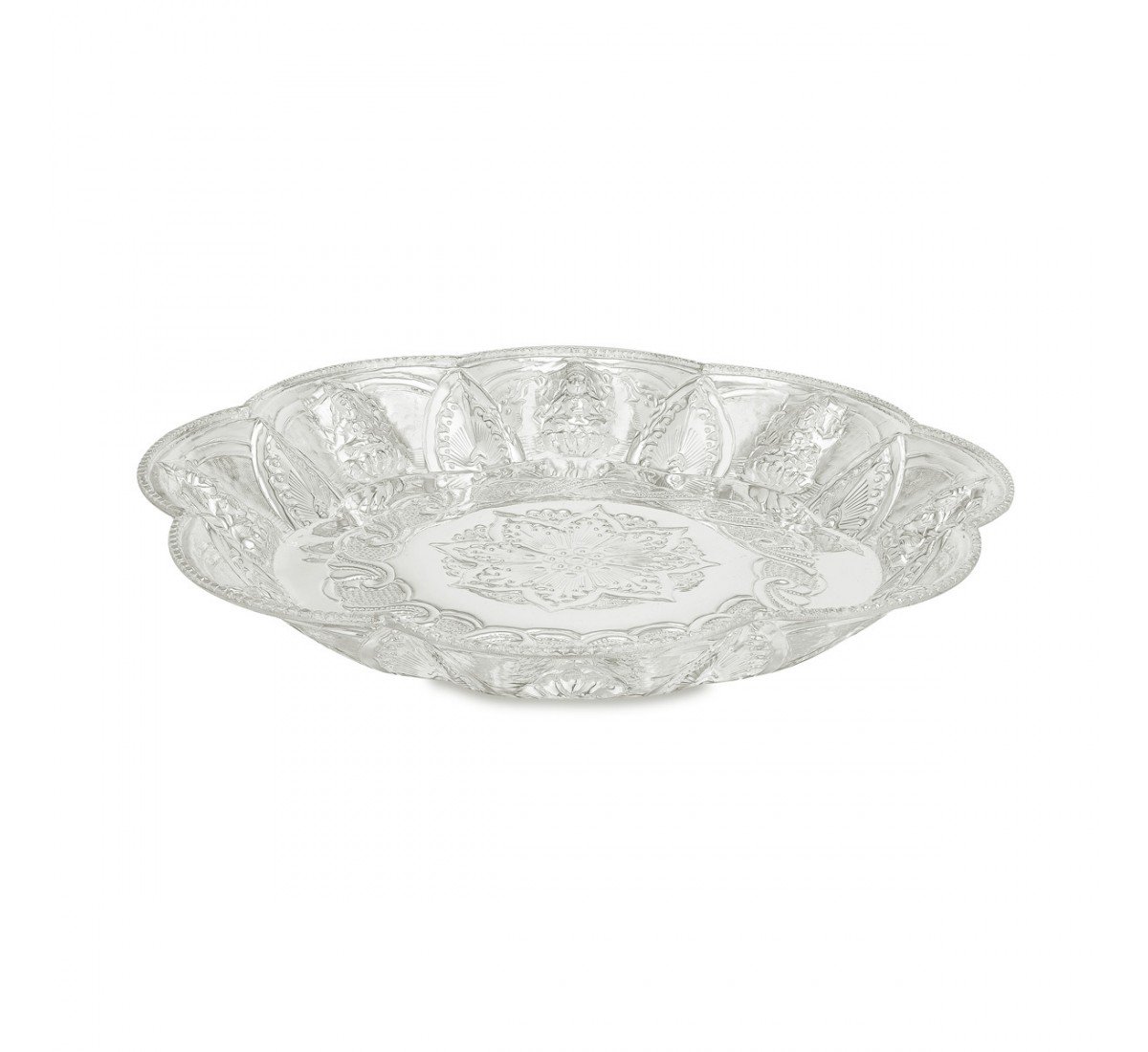 Silver Engraved Lakshmi Plate