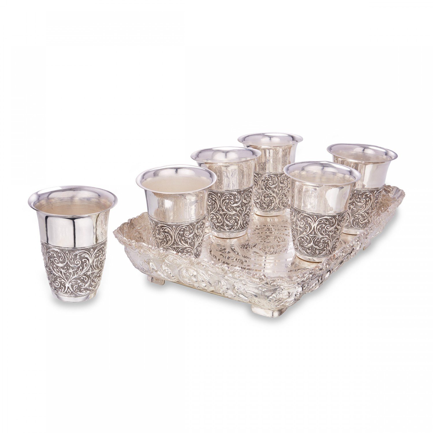 Nagas Plate And Glasses In Silver