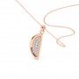 Rose Gold Half Disk Shining Pendant With Link Chain