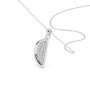 Silver Half Disk Shining Pendant With Link Chain