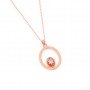 Rose Gold Sparkly Zircon Pendant With Link Chain