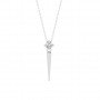 Silver Zircon Solitaire Pendant With Link Chain