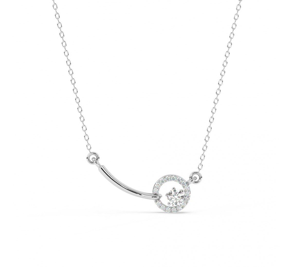 Silver Shining Zircon Studded Necklace
