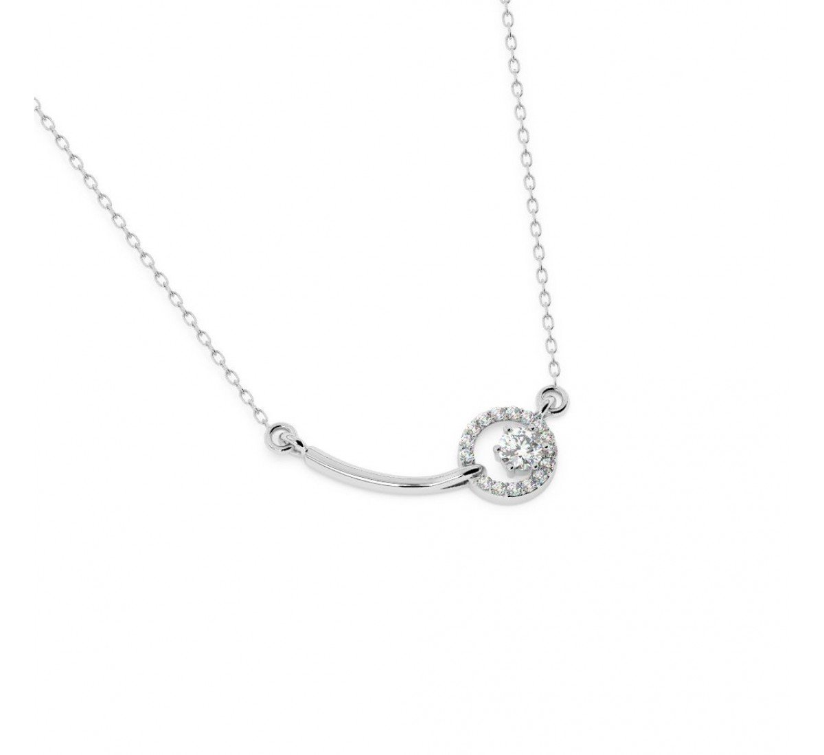 Silver Shining Zircon Studded Necklace