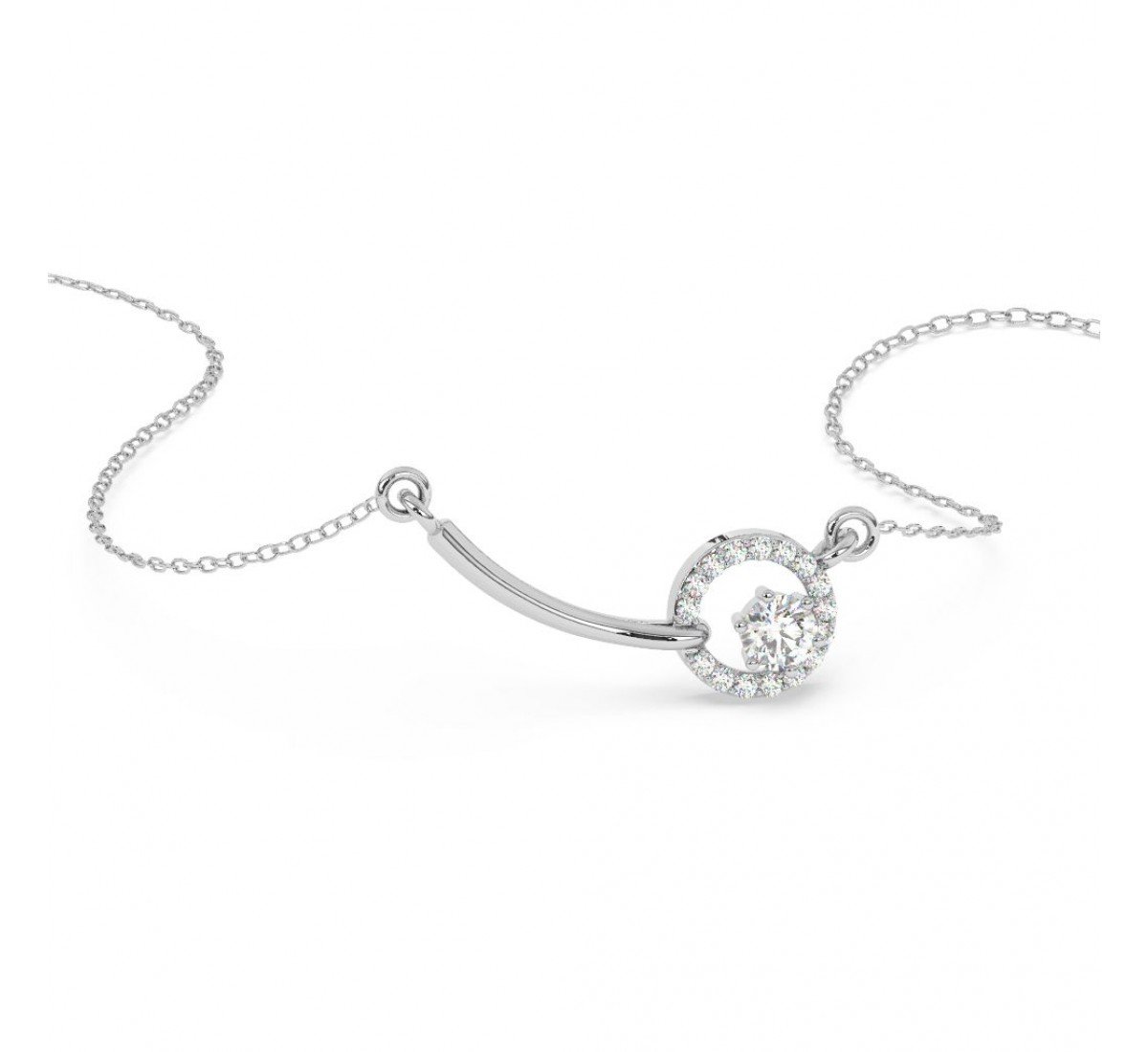 Silver Shining Zircon Studded Necklace