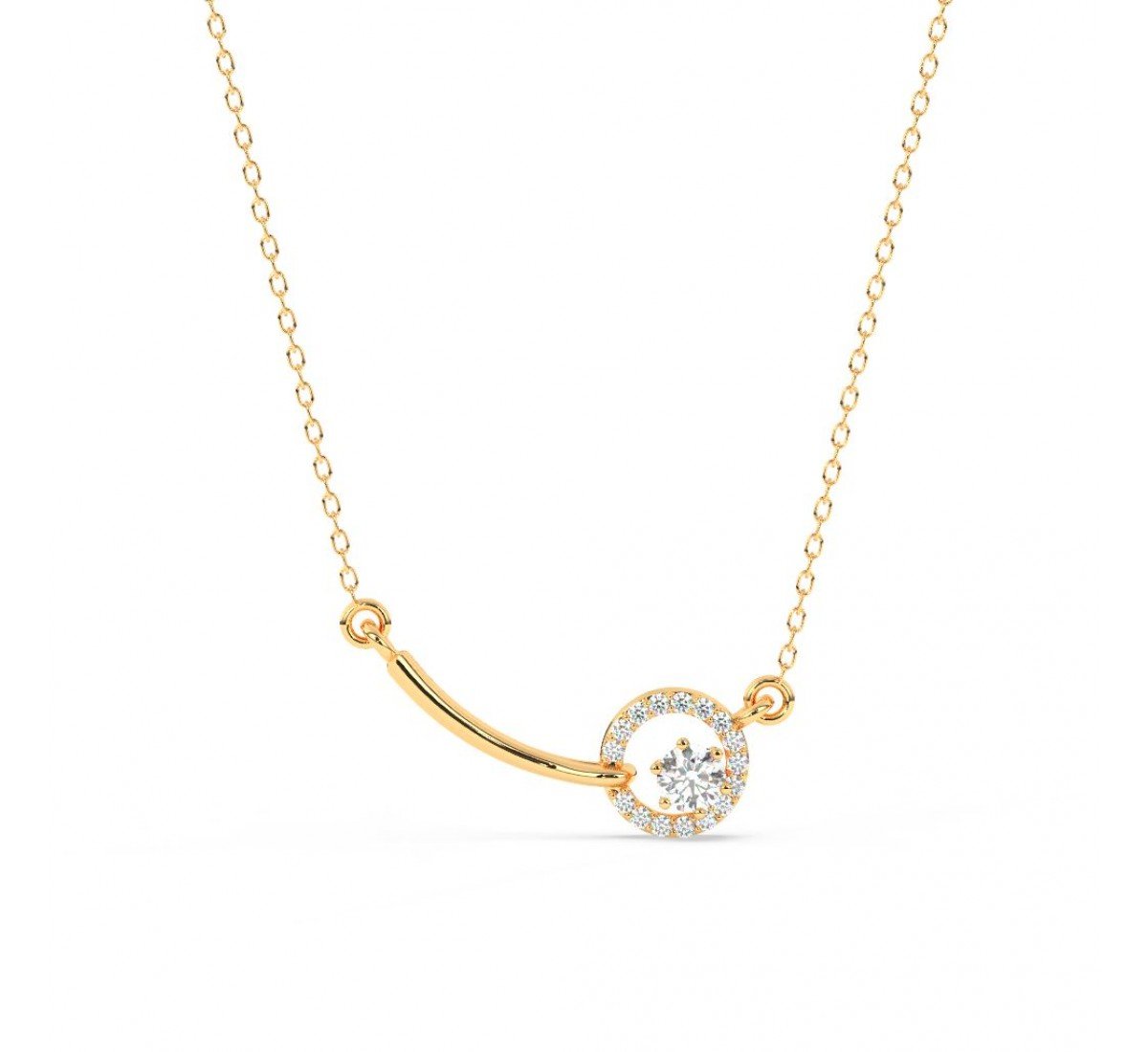 Gold Shining Zircon Studded Necklace