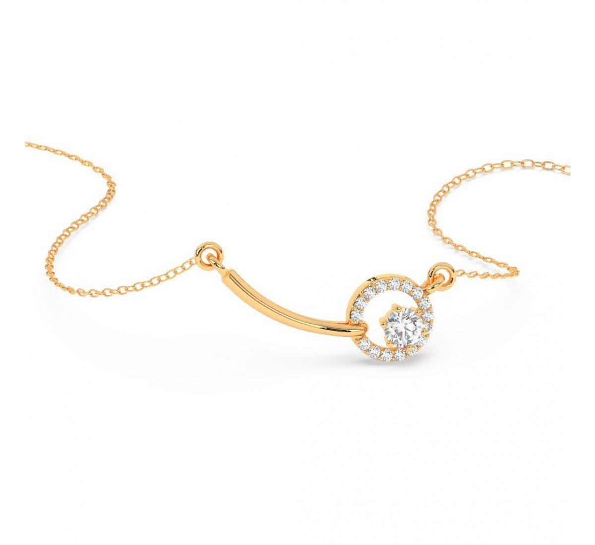 Gold Shining Zircon Studded Necklace