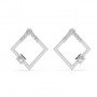 Silver Square Earrings