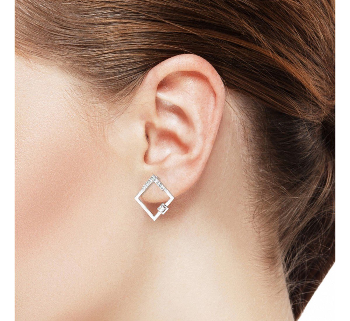 Silver Square Earrings