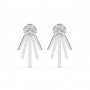 Silver Floreal Zircon Studded Earrings