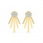 Gold Floreal Zircon Studded Earrings