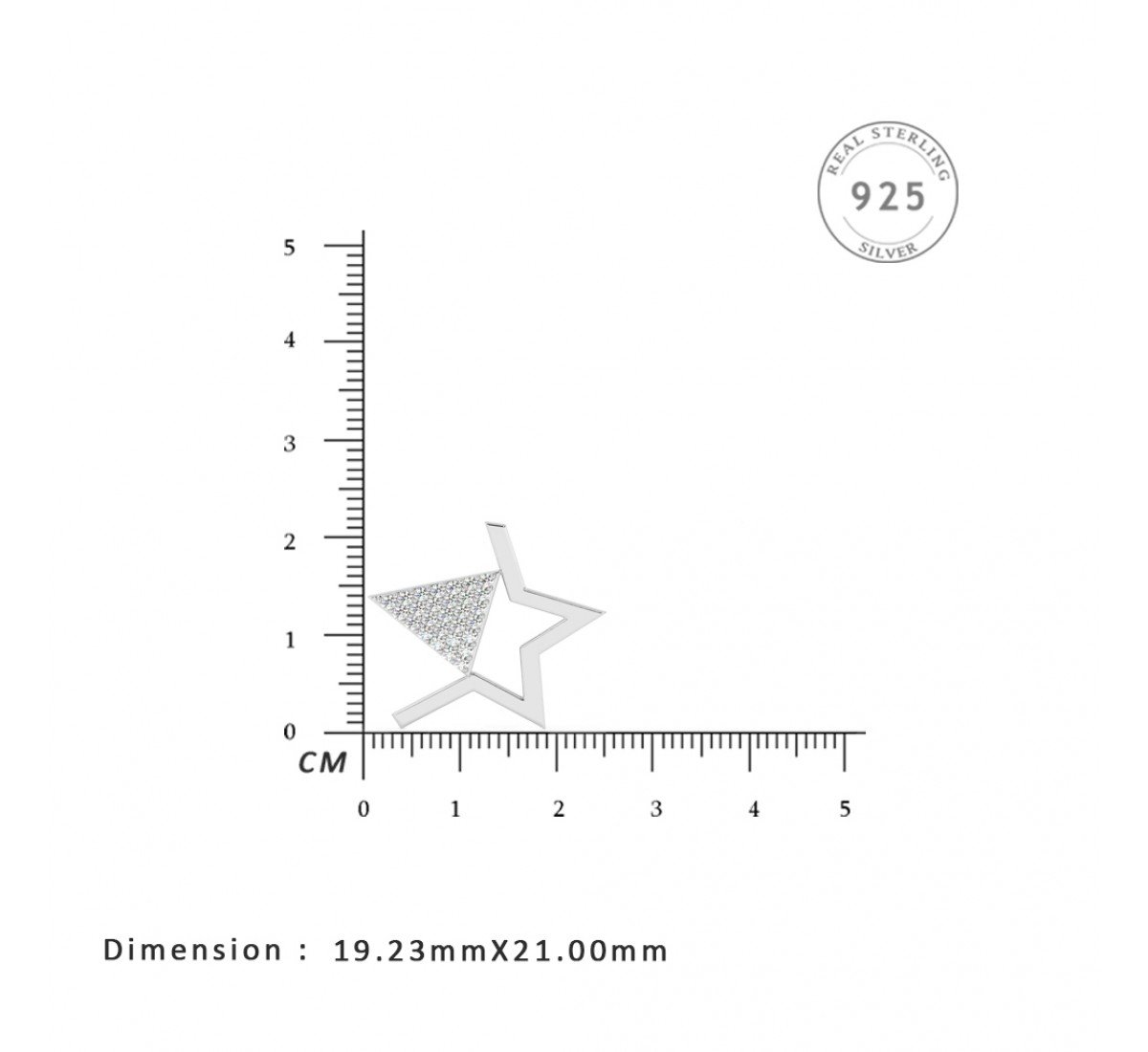 Silver Shining Star Earring