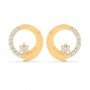 Gold Zircon Studded Circle Earrings