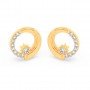 Gold Zircon Studded Circle Earrings