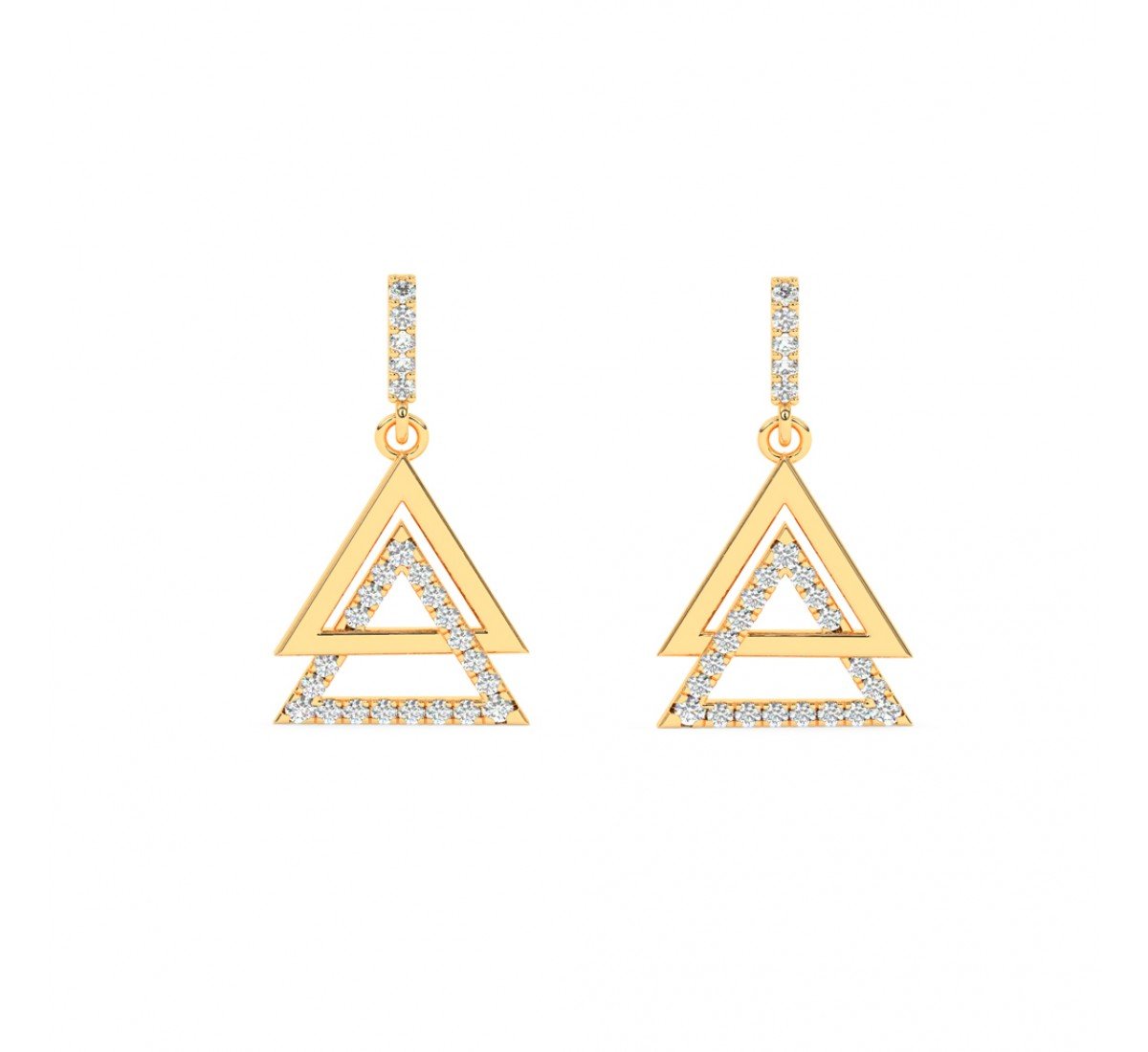 Gold Triangular Drop Earrings